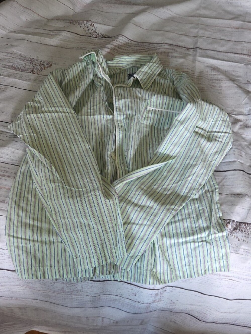 Polo Ralph Lauren Striped Cotton Sleep Shirt - Green & Purple Stripes